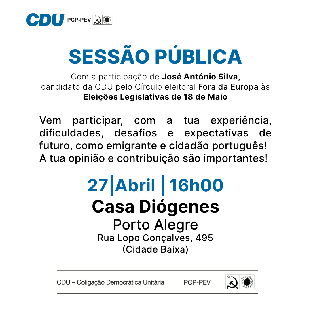 AGENDA: Sessão Pública em Porto Alegre - 27 de Abril